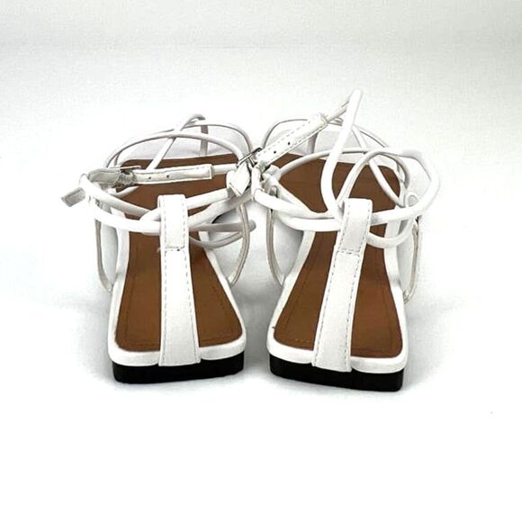 NewâWho What Wear Women USâ7 Shoes White Straps FlatâGladiatorâSandalsâ - Picture 4 of 11